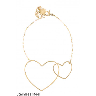 STAINLESS STEEL BRACELET, HEART SHAPE PENDAN