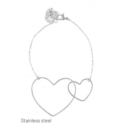 STAINLESS STEEL BRACELET, HEART SHAPE PENDAN