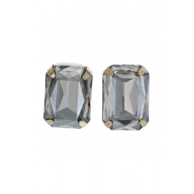 BOUCLES D'OREILLES STRASS FORME RECTANGULAIRE