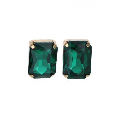 BOUCLES D'OREILLES STRASS FORME RECTANGULAIRE