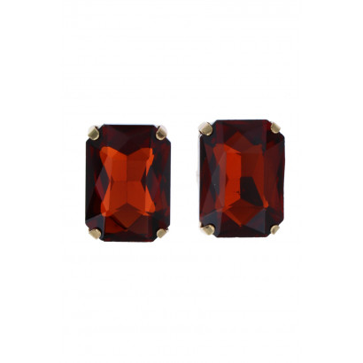 BOUCLES D'OREILLES STRASS FORME RECTANGULAIRE