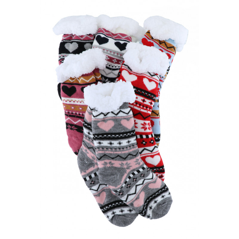 SET 6 CHAUSSETTES, FLOCONS ET COEURS