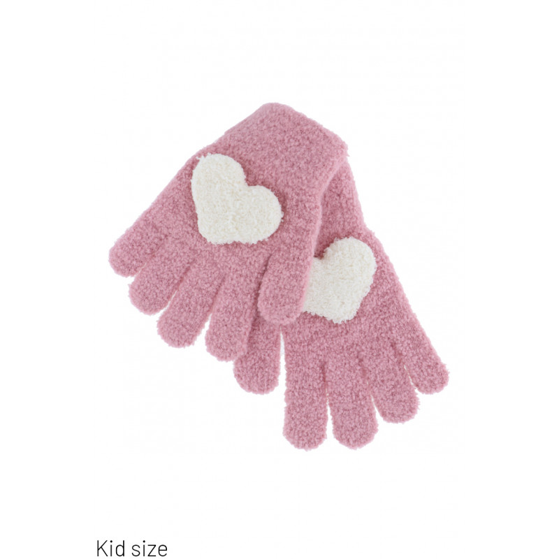 GANTS TRICOTES ENFANT AVEC COEUR