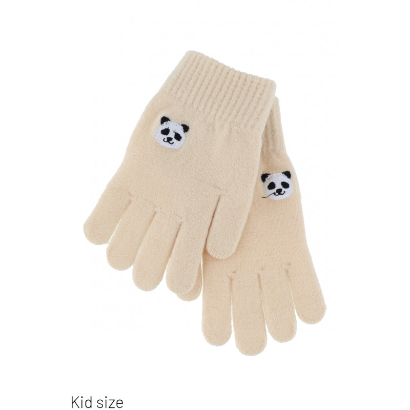 GANTS TRICOTES POUR ENFANT AVEC PANDA