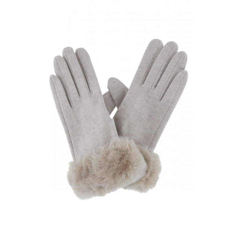 GANTS AVEC BORD EN FAUSSE FOURRURE