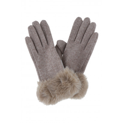 GANTS AVEC BORD EN FAUSSE FOURRURE