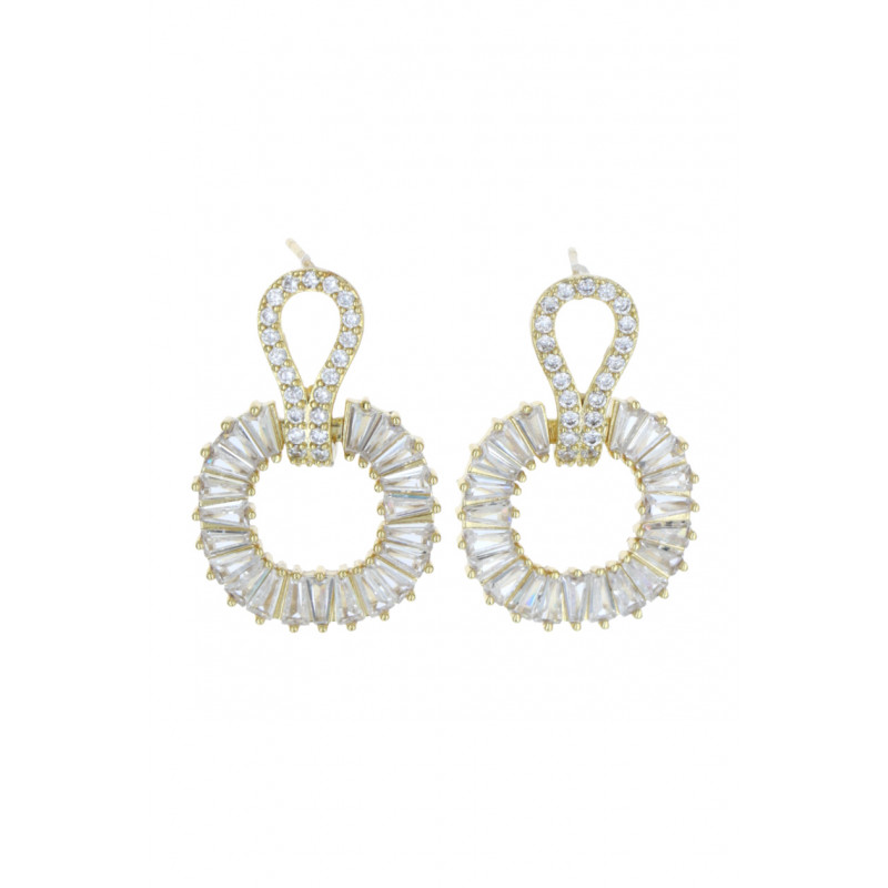 EARRINGS ROUND SHAPE WITH RHINESTONES