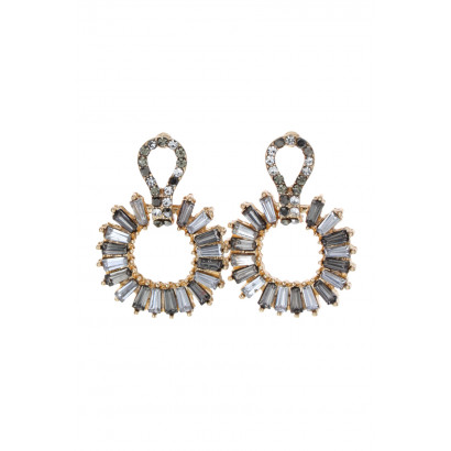 EARRINGS ROUND SHAPE WITH RHINESTONES