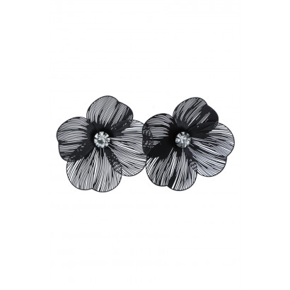 EARRINGS FLOWER SHAPE WITH RHINESTONES