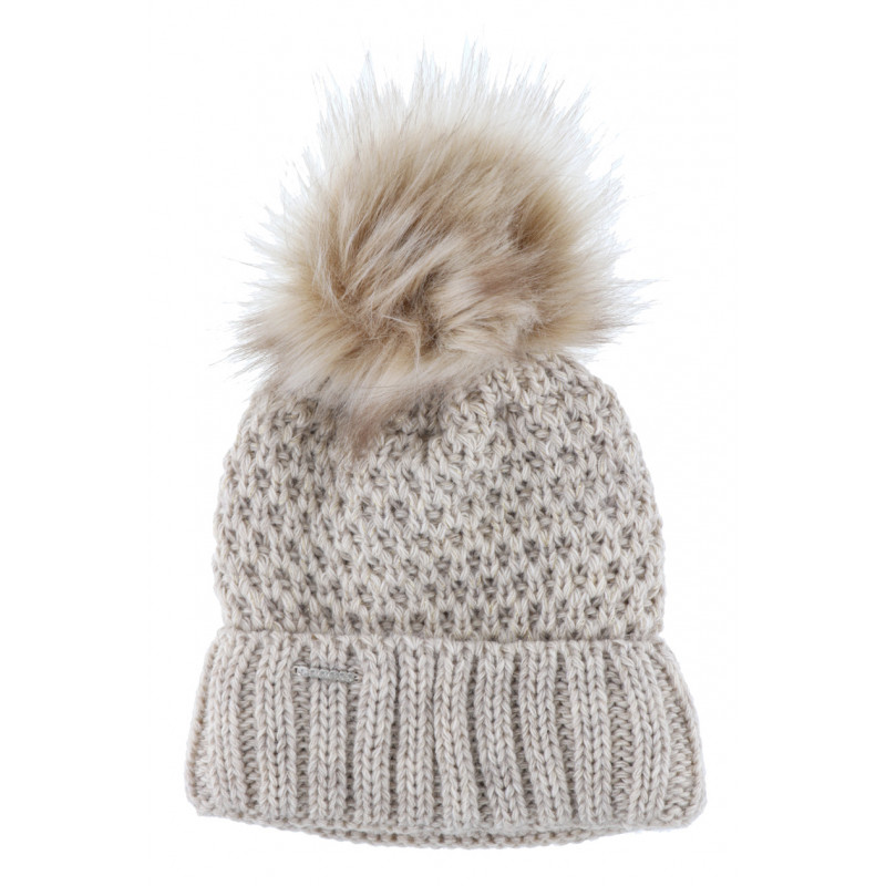 KNITTED HAT WITH  LUREX AND POMPOM