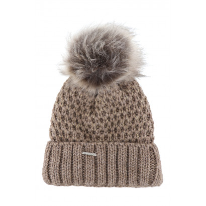 KNITTED HAT WITH  LUREX AND POMPOM