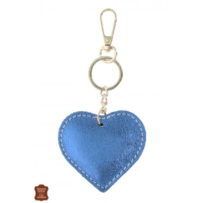 PORTE-CLEFS AVEC COEUR EN CUIR BRILLANT