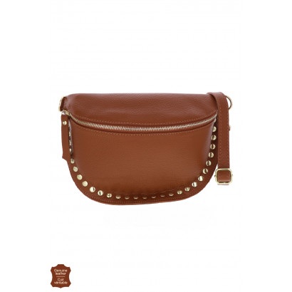 JOYCE, WAIST LEATHER BAG, SOLID COLOR WITH STUDS