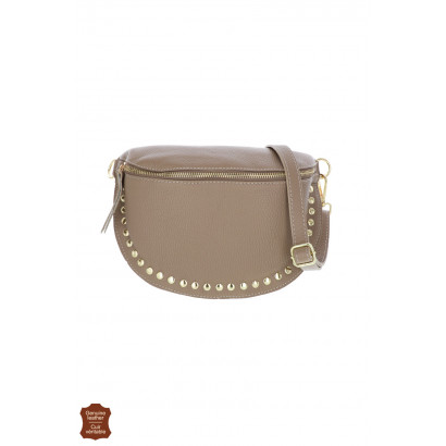 JOYCE, WAIST LEATHER BAG, SOLID COLOR WITH STUDS