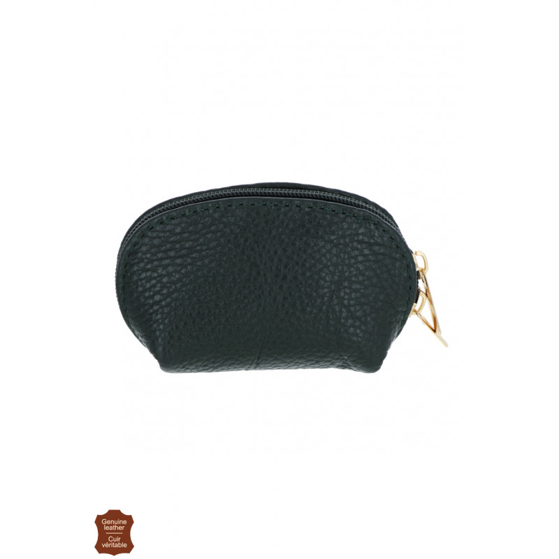 LEATHER PURSE IN SOLID COLOR