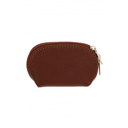 LEATHER PURSE IN SOLID COLOR