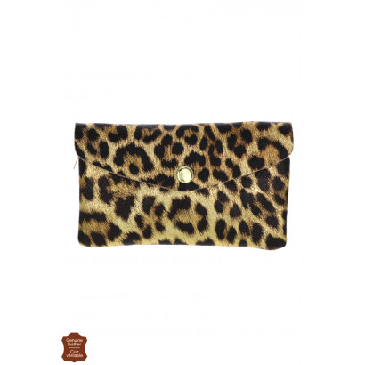 LEATHER PURSE WITH ANIMAL PRINT