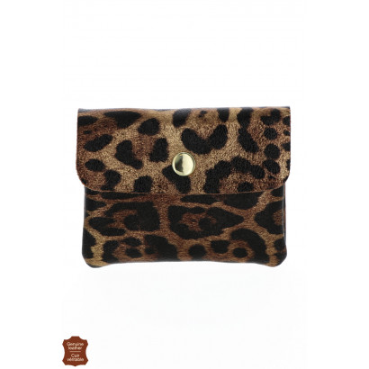 LEATHER PURSE WITH ANIMAL PRINT