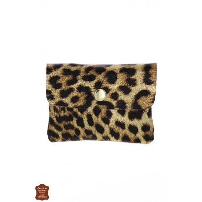 LEATHER PURSE WITH ANIMAL PRINT