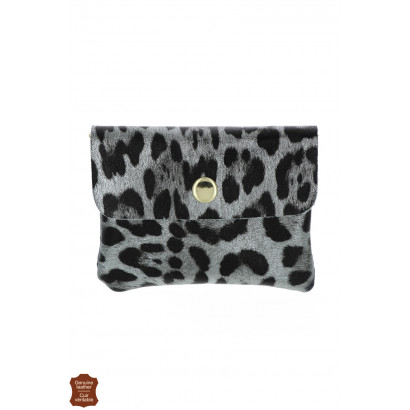 LEATHER PURSE WITH ANIMAL PRINT