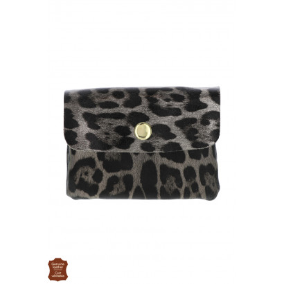 LEATHER PURSE WITH ANIMAL PRINT