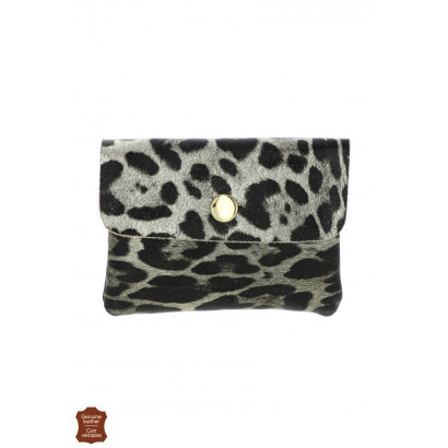 LEATHER PURSE WITH ANIMAL PRINT