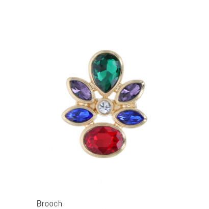 BROCHE CON ADORNO BARROCO Y PIEDRA FACETADA