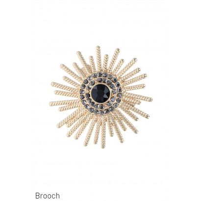 BROOCH SUN SHAPE WITH FACETED STONES