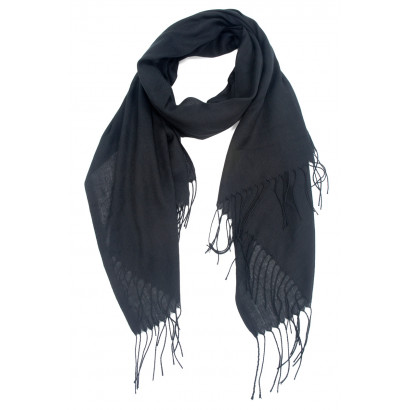 FOULARD COULEUR UNIE AVEC FRANGES