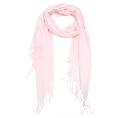 FOULARD COULEUR UNIE AVEC FRANGES