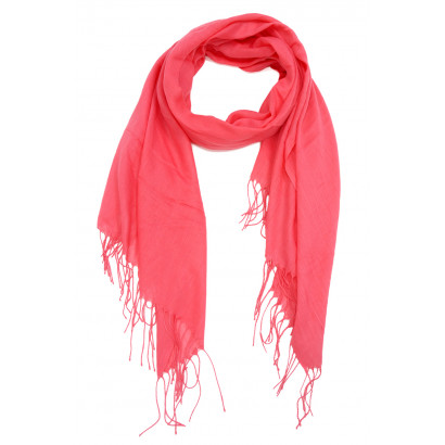 FOULARD COULEUR UNIE AVEC FRANGES