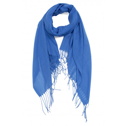 FOULARD COULEUR UNIE AVEC FRANGES