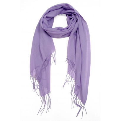 FOULARD COULEUR UNIE AVEC FRANGES