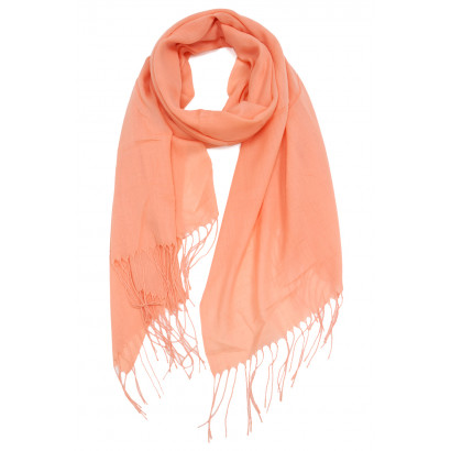 FOULARD COULEUR UNIE AVEC FRANGES