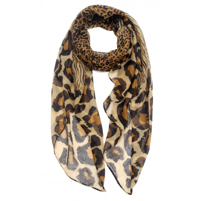 SCARF WITH ANIMAL PRINTED