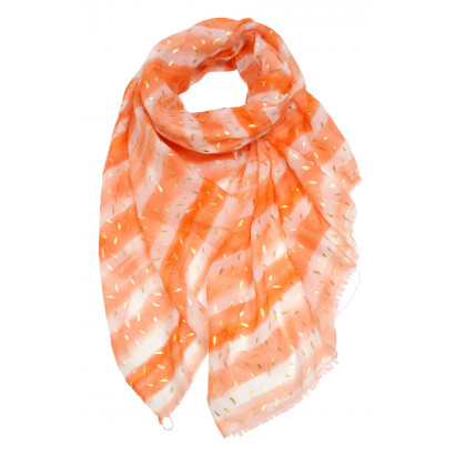 FOULARD AVEC RAYURES ET IMPRIMÉ MÉTALLISÉ