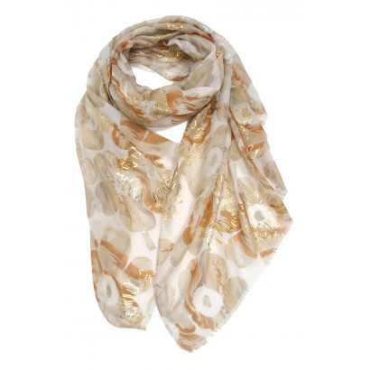 FOULARD AVEC FLEURS AVEC DESSIN METALISE