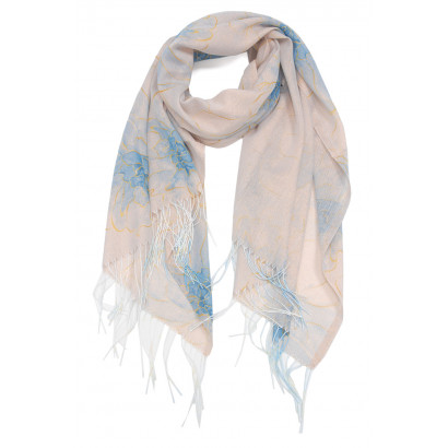 FOULARD TISSE AVEC MOTIF FLEURS & LUREX