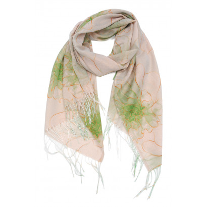 FOULARD TISSE AVEC MOTIF FLEURS & LUREX