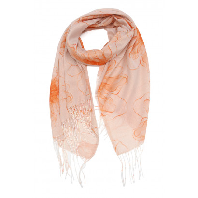 FOULARD TISSE AVEC MOTIF FLEURS & LUREX