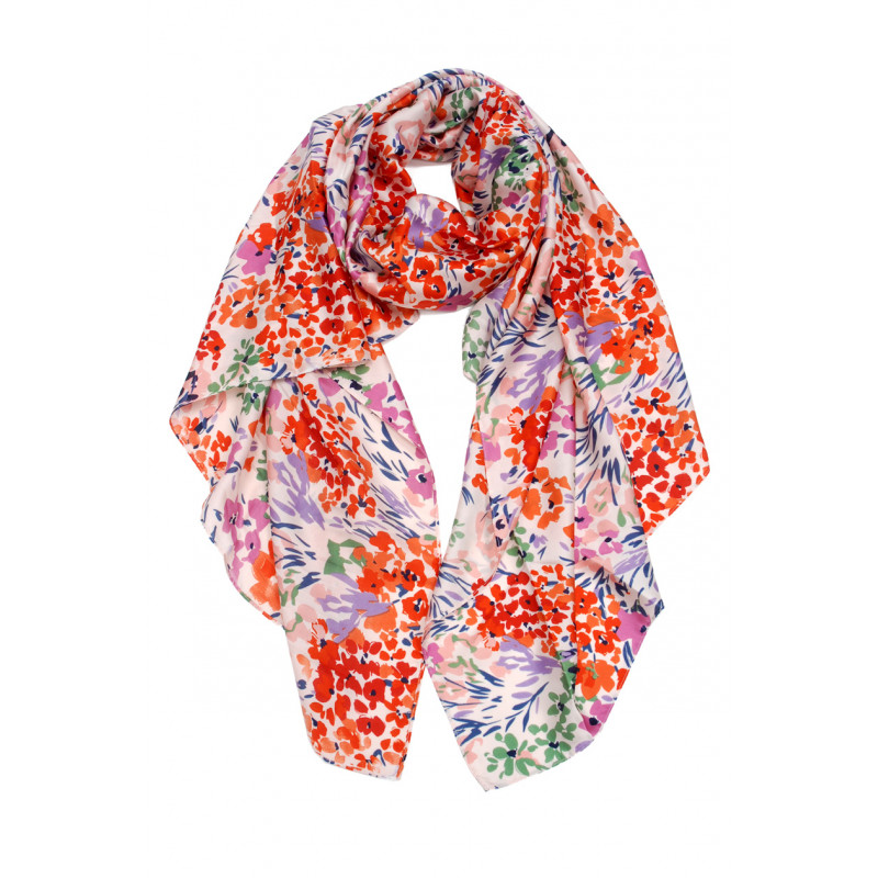 FOULARD POLYSILK AVEC MOTIF FLORAL