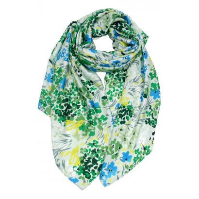 FOULARD POLYSILK AVEC MOTIF FLORAL