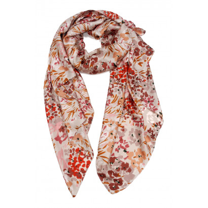 FOULARD POLYSILK AVEC MOTIF FLORAL