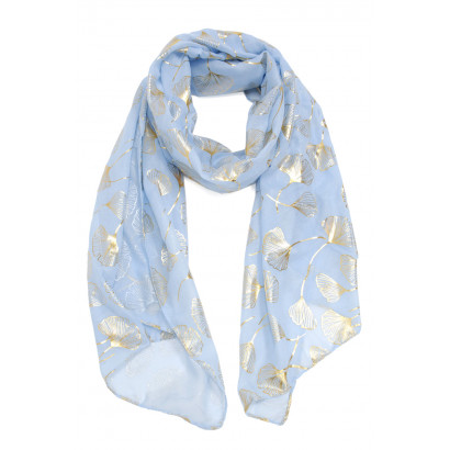 FOULARD AVEC FLEURS AVEC DESSIN METALISE