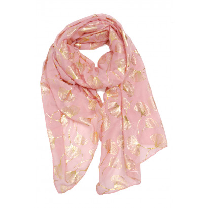 FOULARD AVEC FLEURS AVEC DESSIN METALISE