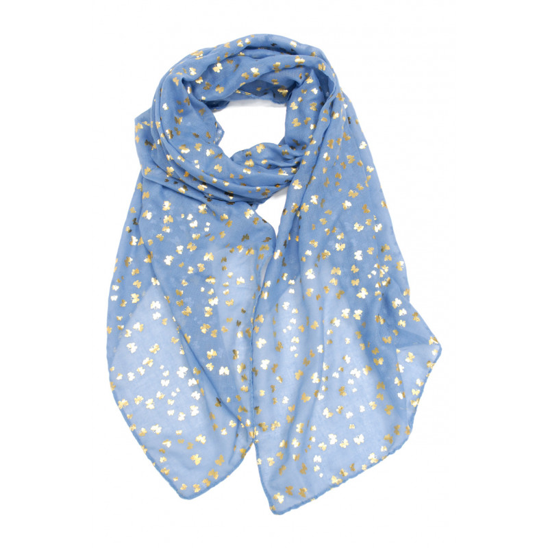 FOULARD AVEC MOTIF PAPILLONS EFFET MÉTALLISÉ