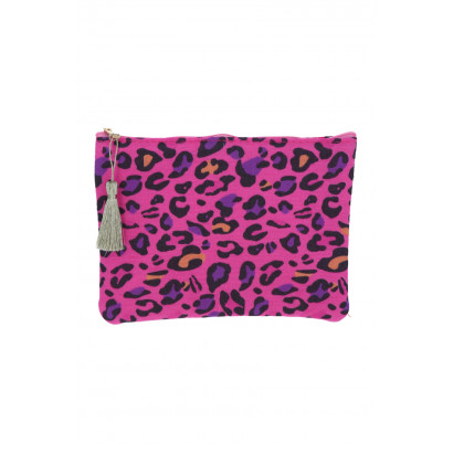 COTTON POUCH/KIT WITH ANIMAL PRINT