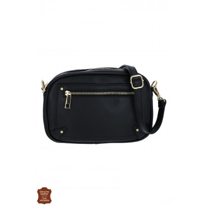 CAMILLE, LEATHER SADDLE BAG, ZIP IN FRONT