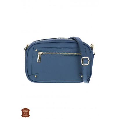 CAMILLE, LEATHER SADDLE BAG, ZIP IN FRONT