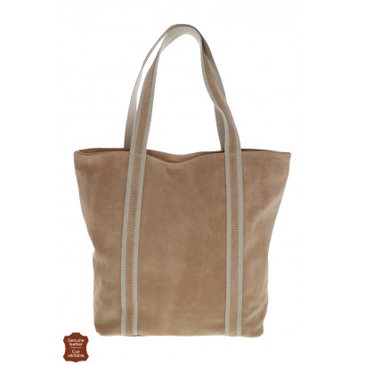 LISE, SAC SHOPPING DAIM DE COULEUR UNIE